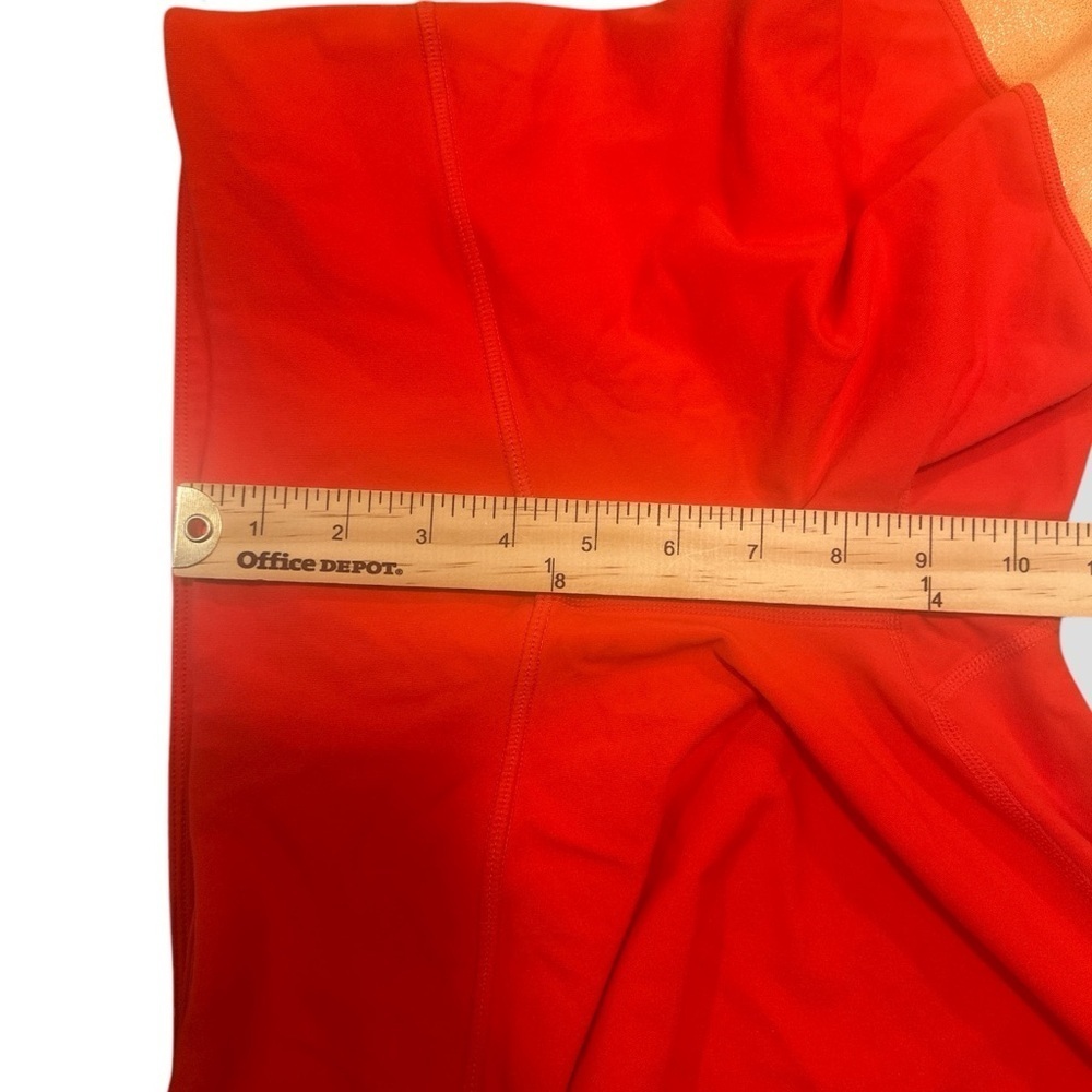 JoyLab Colorblock Leggings Size Large Red Orange Pink Flat Waistband Stretch - Picture 11 of 12